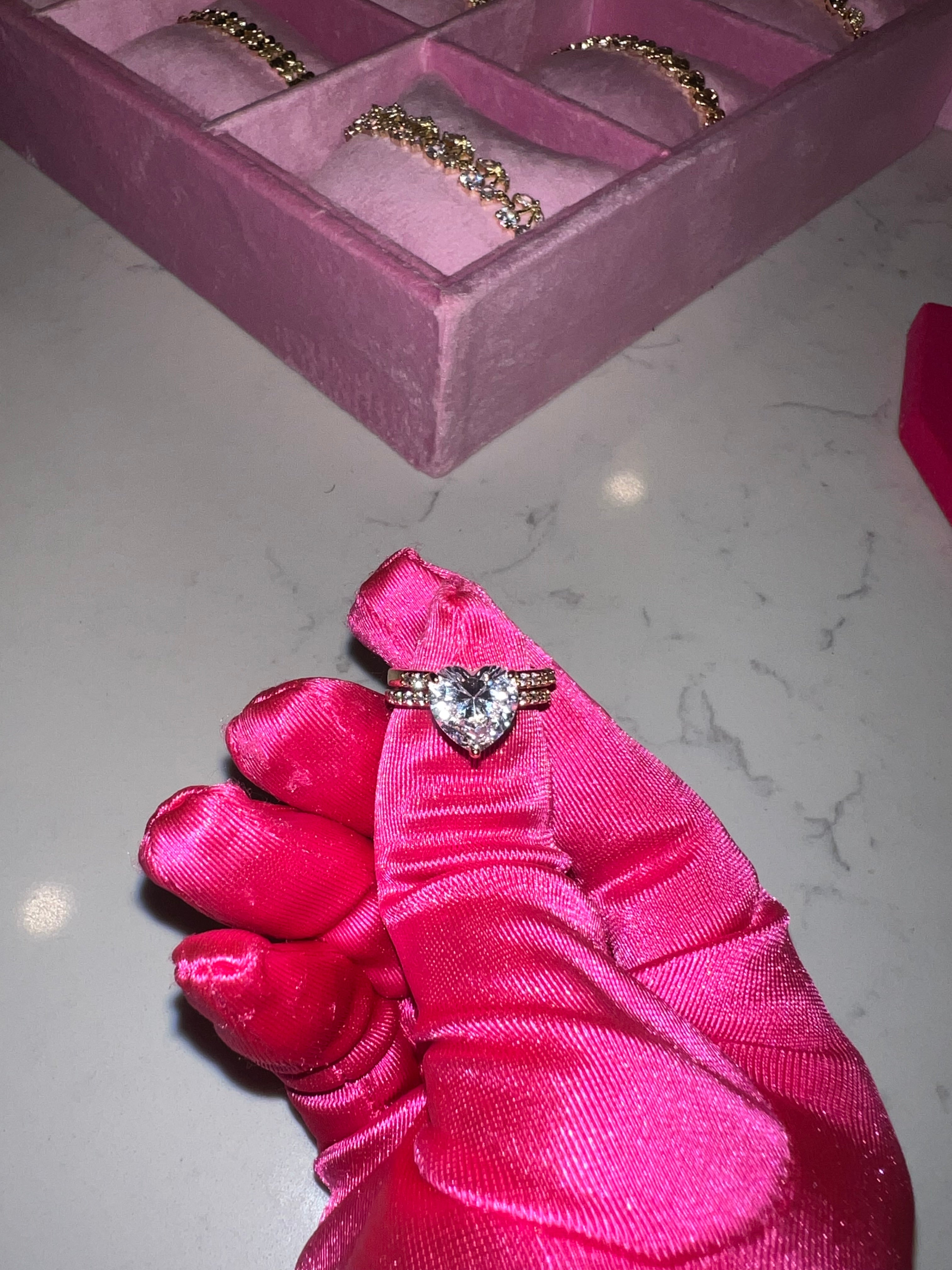 CZ Diamond Heart Ring